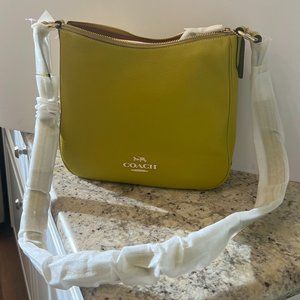 NWT Coach Ellie Pebbled Leather Crossbody  C1648 Chartreuse Green Olive
